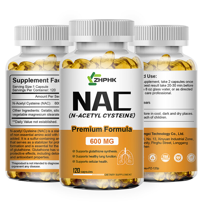 NAC N Acetyl Cysteine 600mg | 120 Caplets | Non-GMO, Gluten Free | by ZHPHK
