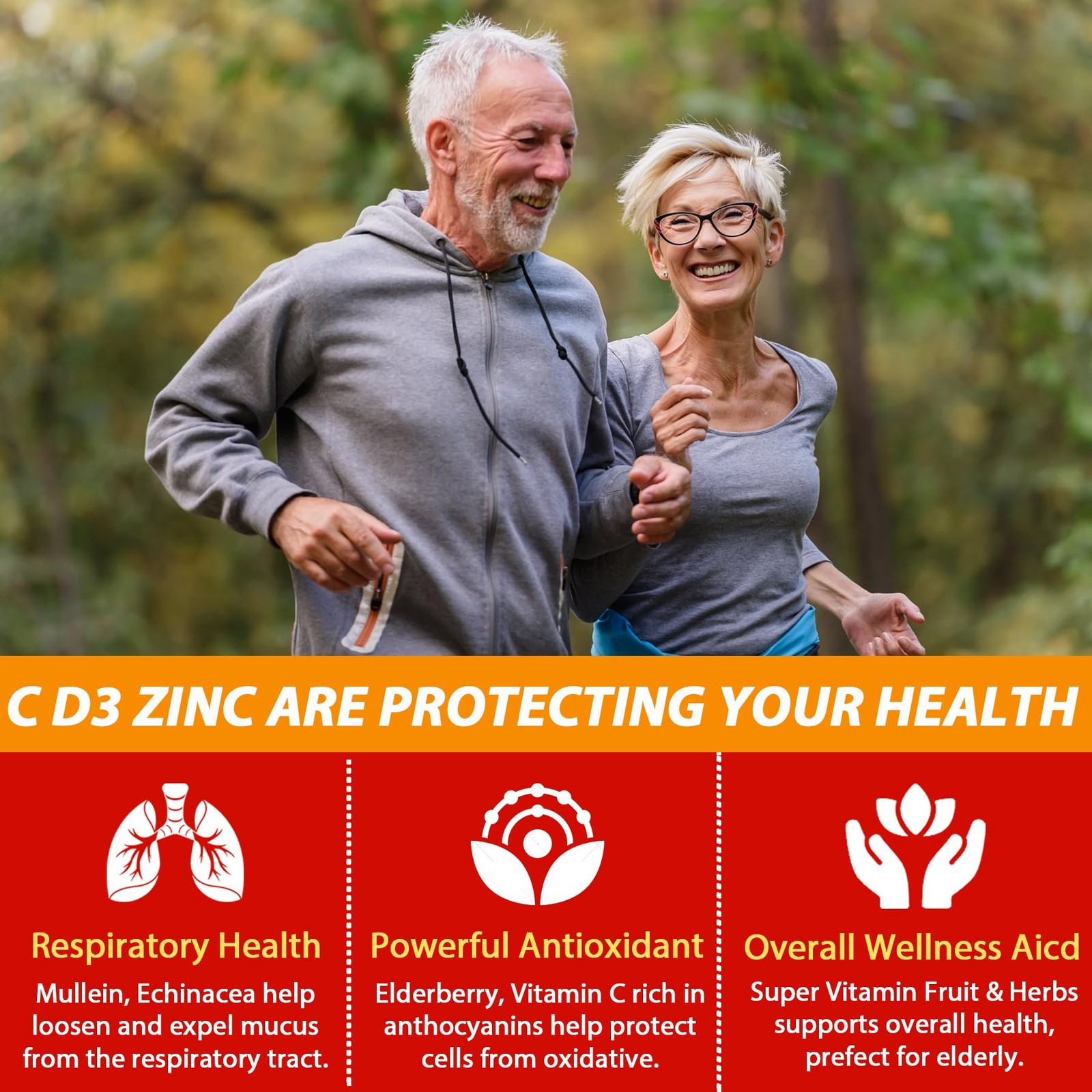 Sugar Free Vitamin C + D3 + Zinc Gummies for Adults 50 60 Count (Pack of 2)