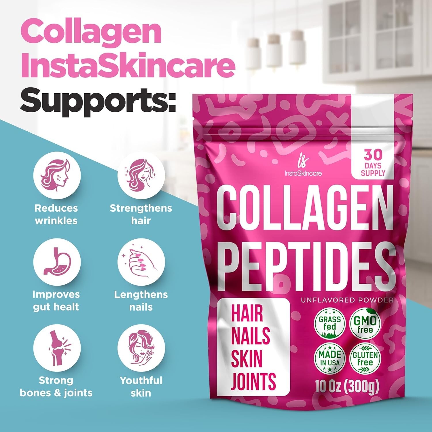 2 Pack Collagen Peptides Powder for Women Collagen Protein Types I &III 10oz