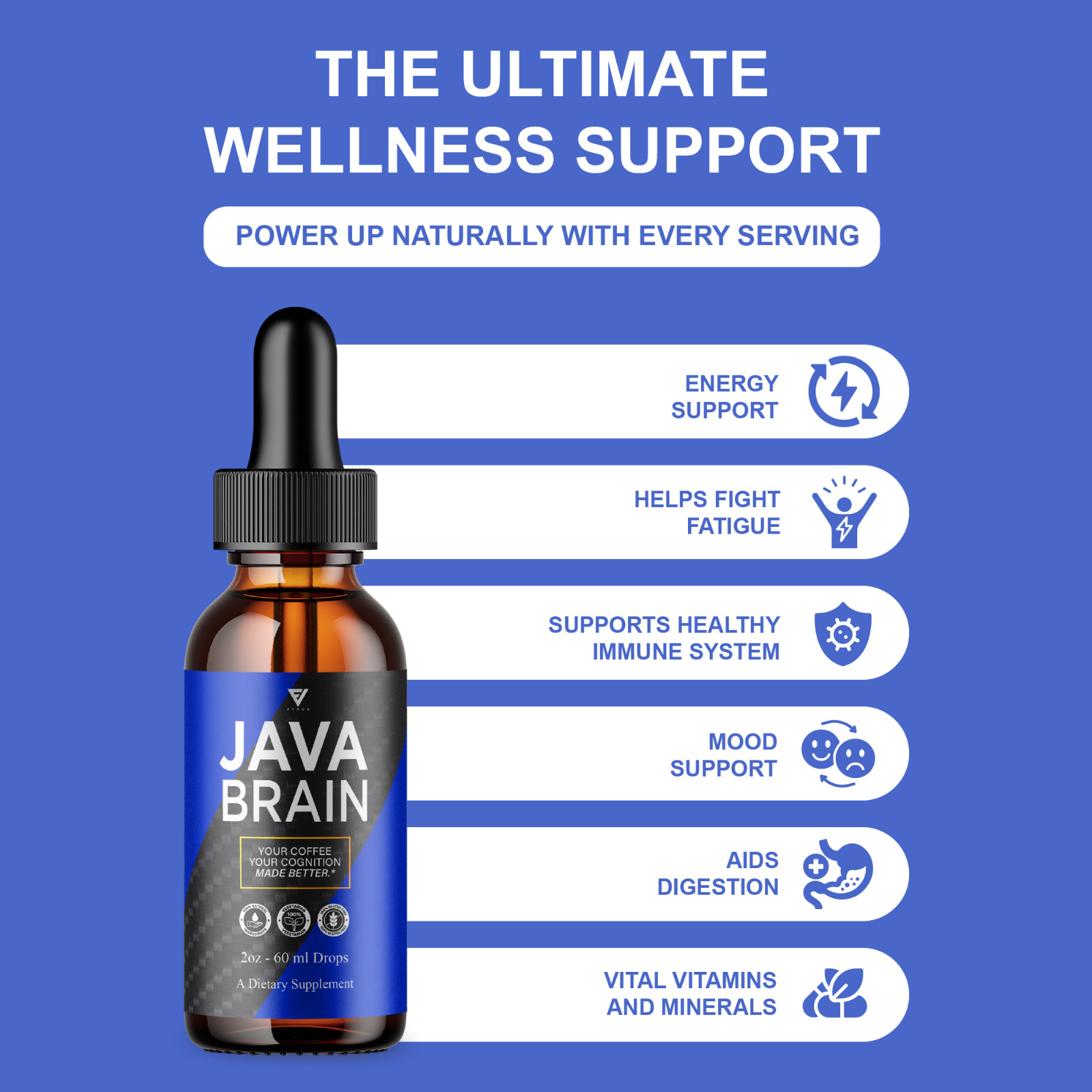 (3 Pack) Java Brain Advanced Health Drops, Java Brain Support (6oz)