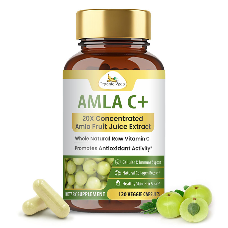 Organic Veda Amla Capsules 20 X Concentrated Amla Fruit Juice Extract Natural