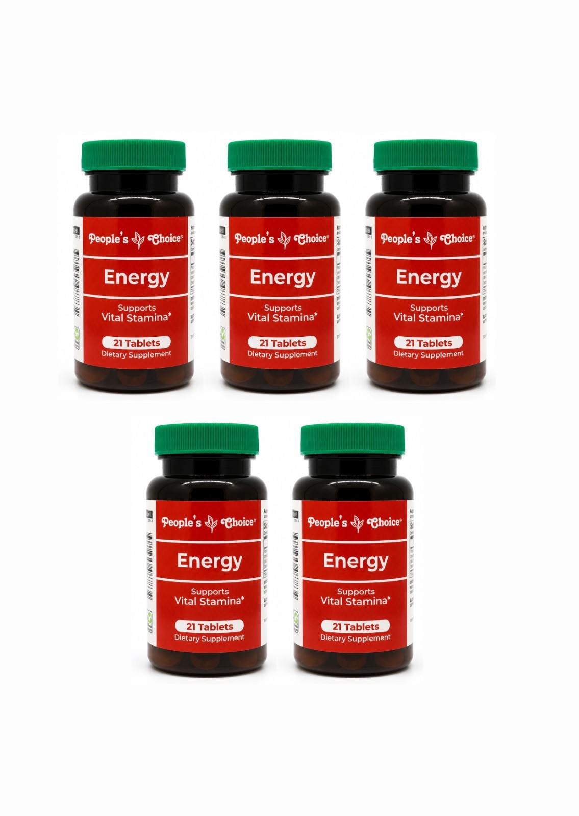 People’s Choice Energy 21 Tablets 5 Bottles Vital Stamina Support Supplement