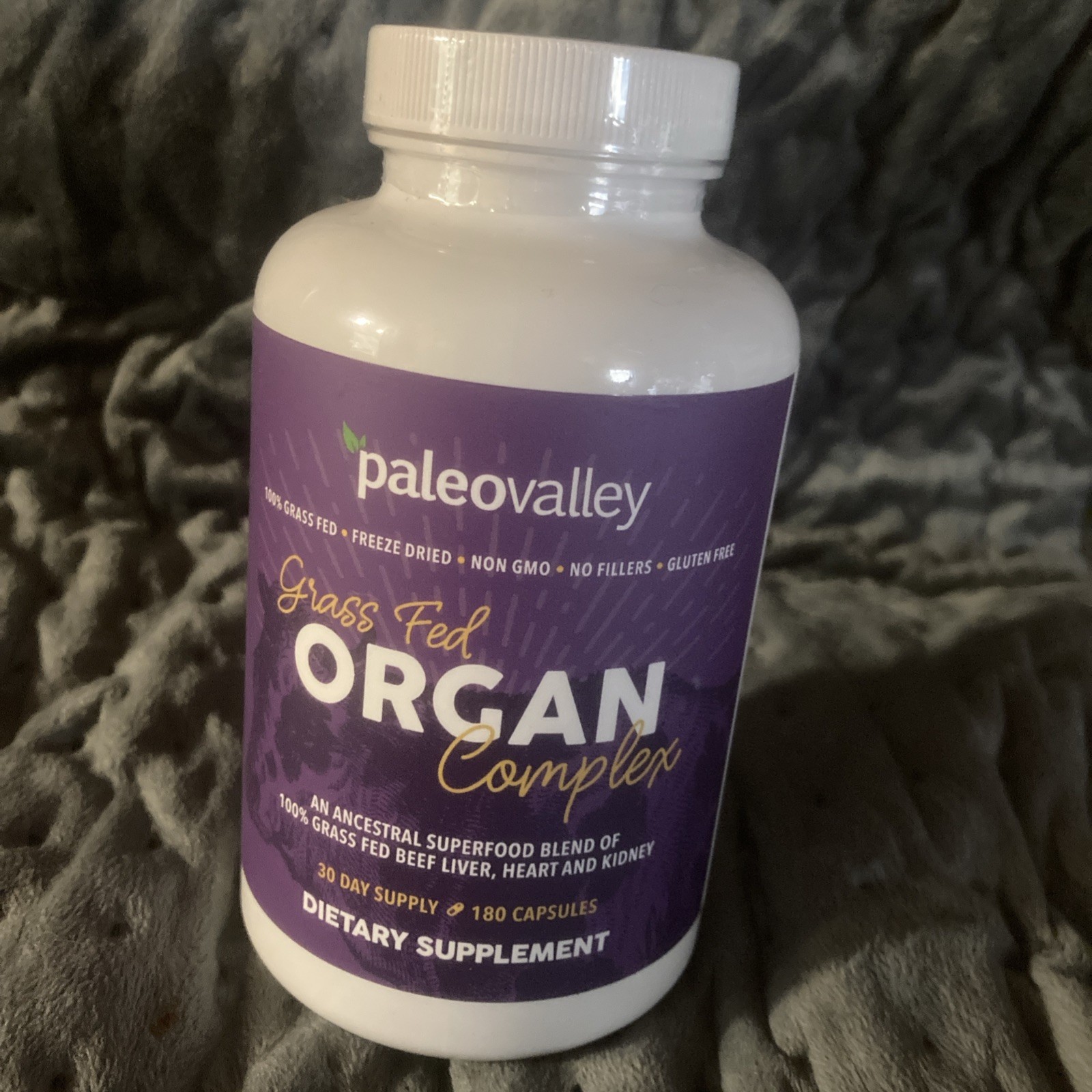 ORGAN COMPLEX Grass Fed PALEOVALLEY 30 Day supply 180 Capsules