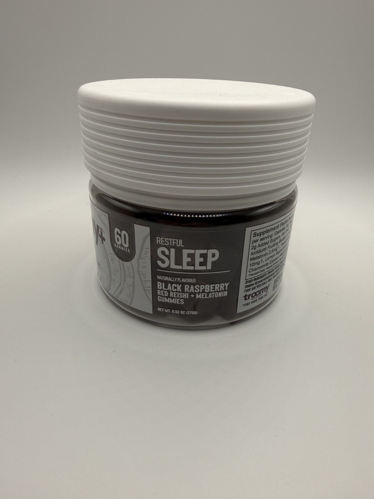 Troomy+ Nootropics Sleep Functional Mushrooms , Black Raspberry, 60 Gummies- New