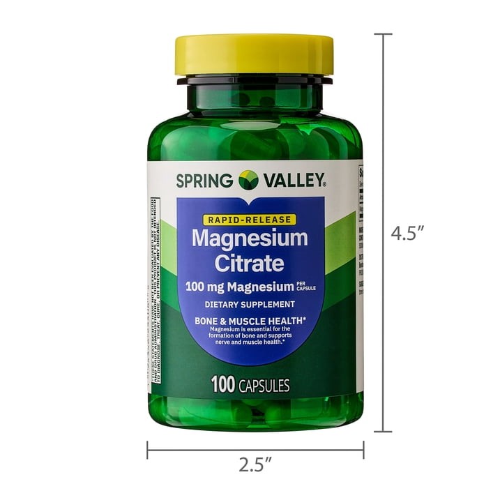 Spring Valley Rapid-Release Magnesium Citrate Capsules, 100mg, 100 Count