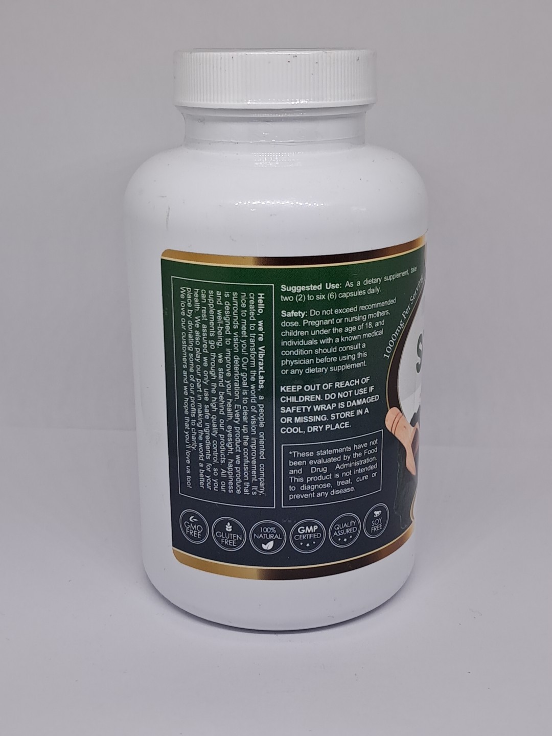 VibraxLabs Spirulina 180 CAPSULES exp12/2025