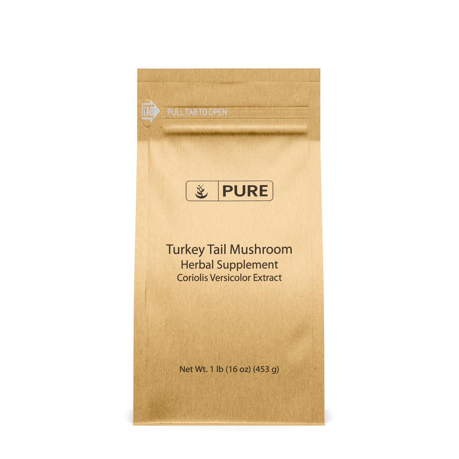 PURE ORIGINAL INGREDIENTS Turkey Tail Mushroom Powder 16 Ounce (Pack of 1)