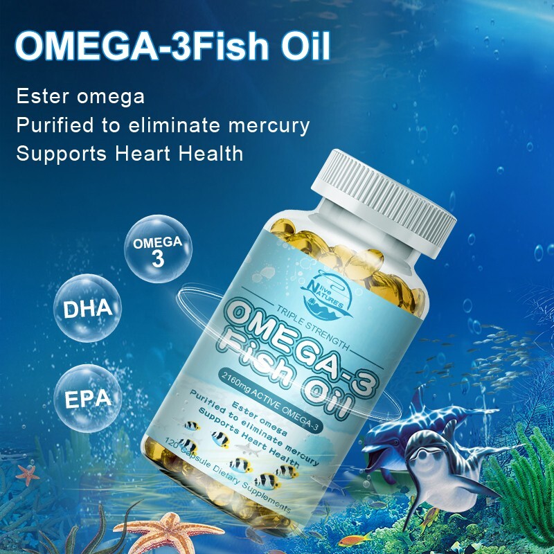 2 Pack Nature’s Live Omega 3 Fish Oil 3x Strength 2160mg Epa & Dha,High Potency