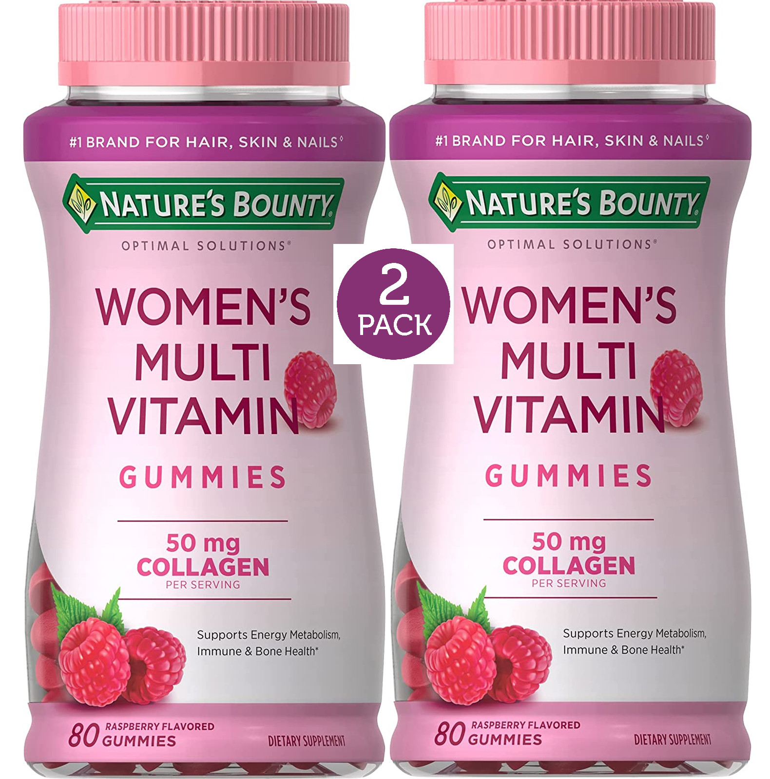 2 Pack Women’s Multivitamin 160 Gummies 2×80, 50mg Collagen Multi Woman Health