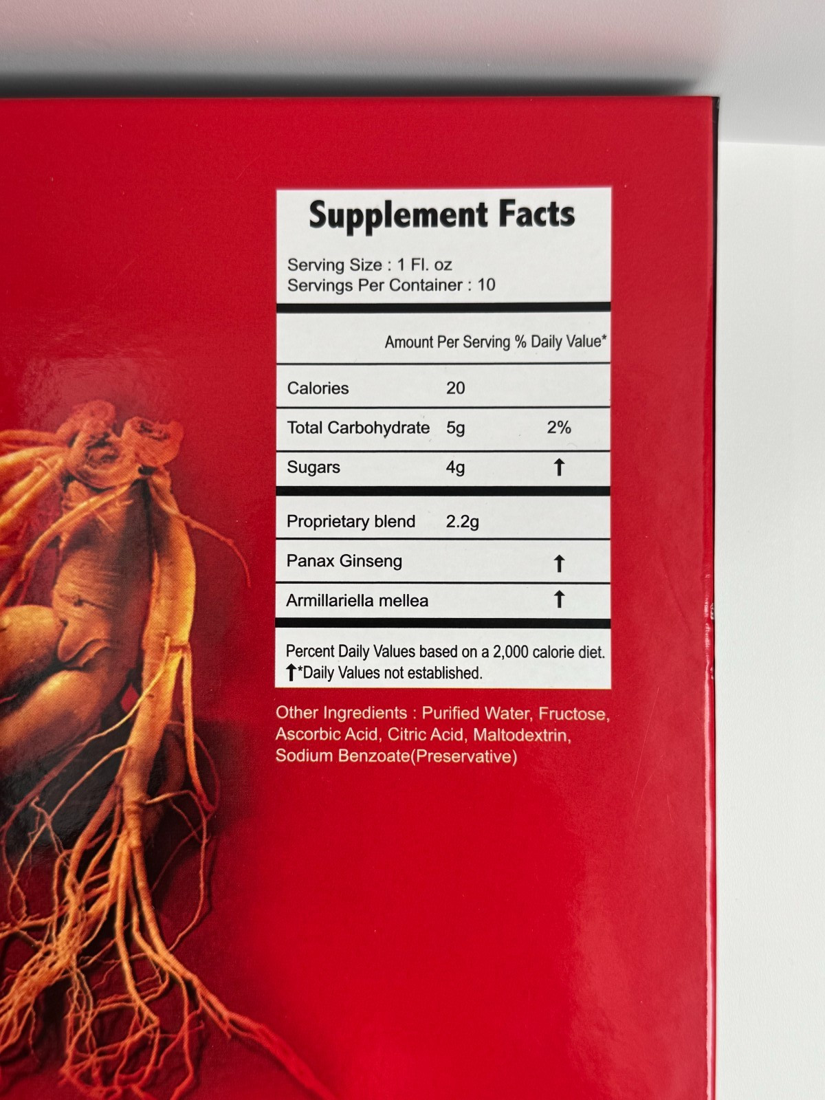 Panax Ginseng Energy Liquid Supplement 1oz x 10 Bottles, Men’s Power