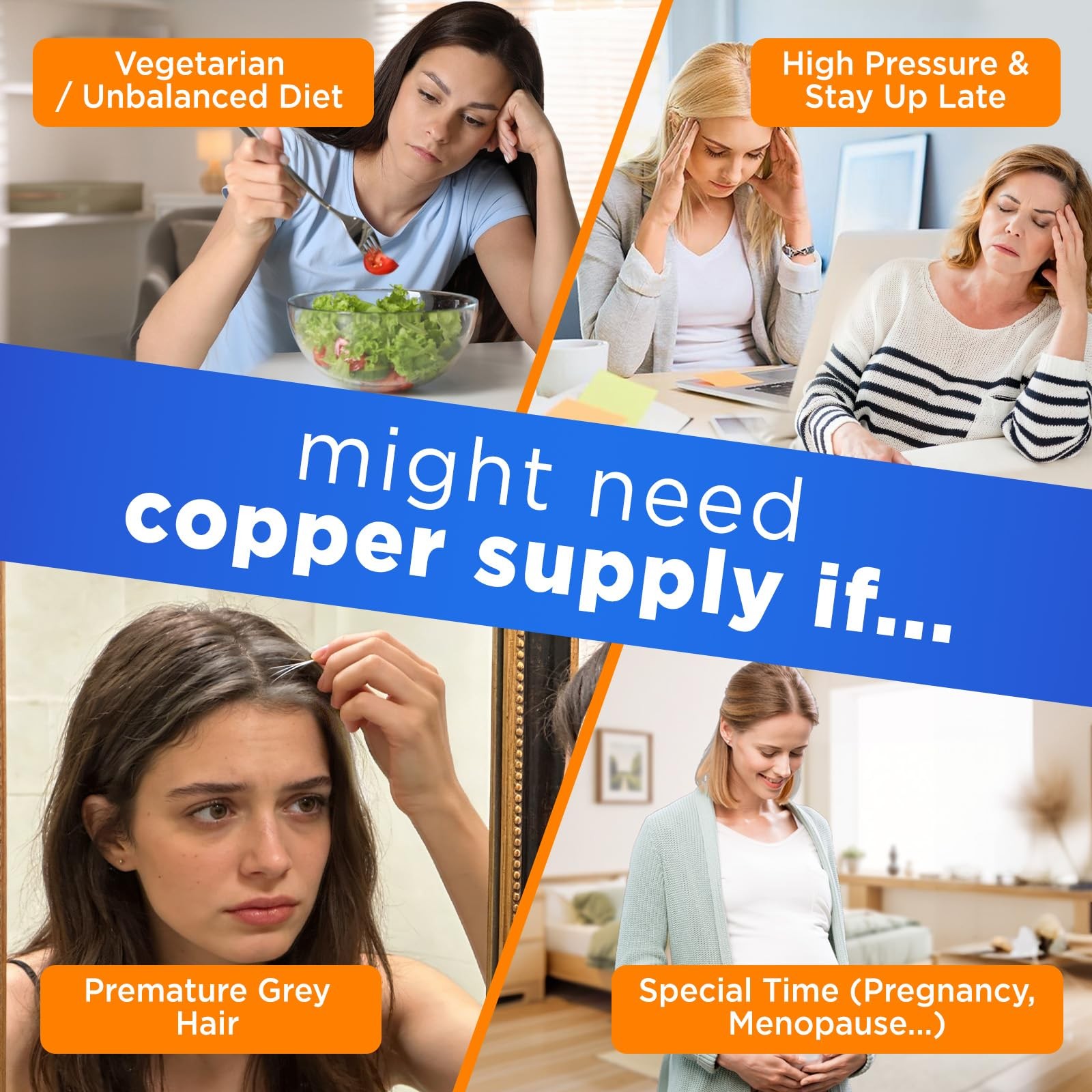 Copper Glycinate Gummies for Women, 2mg Chelated 1 Count (Pack of 60)