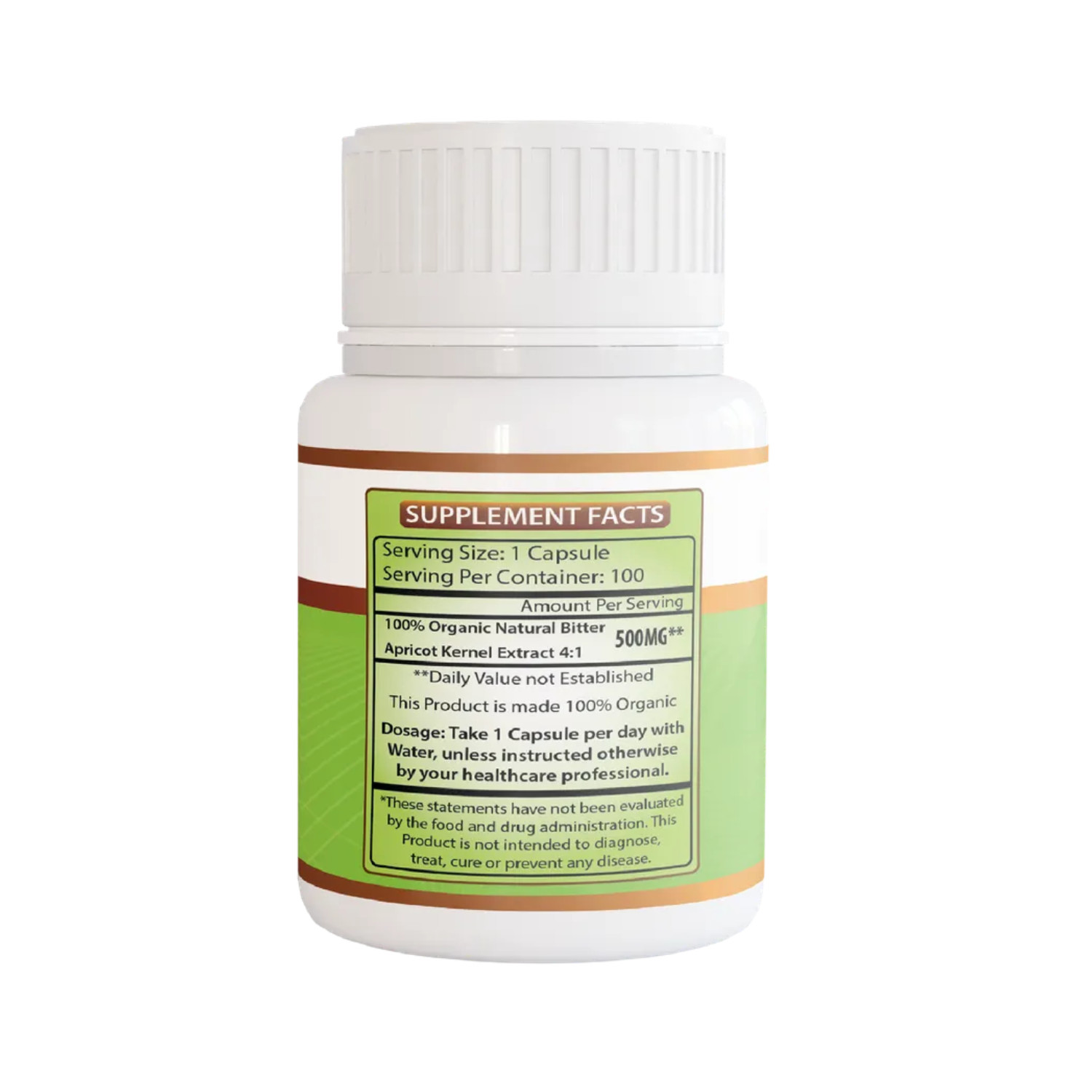 Organic Apricot Extract Boosts Metabolism & Healthy Skin Organic 100 Caps 500mg