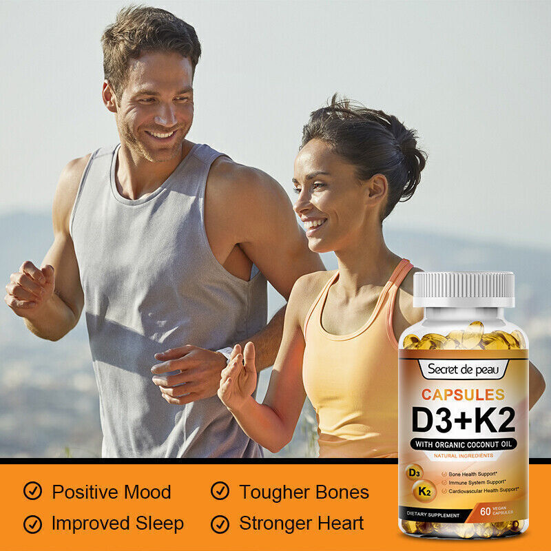 Vitamin K2 (MK-7) 250 MCG with D3 10,000 IU Supplement for Heart and Bone Health