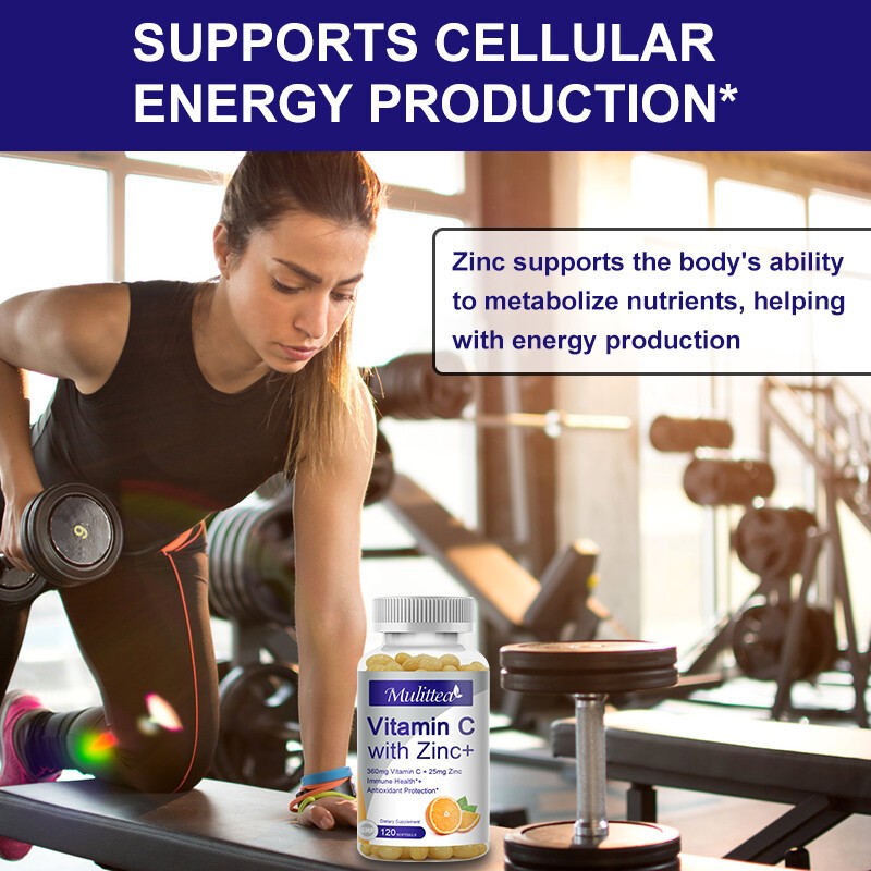Vitamin C with Zinc 120 Capsules Antioxidant Supplements for Immune Support