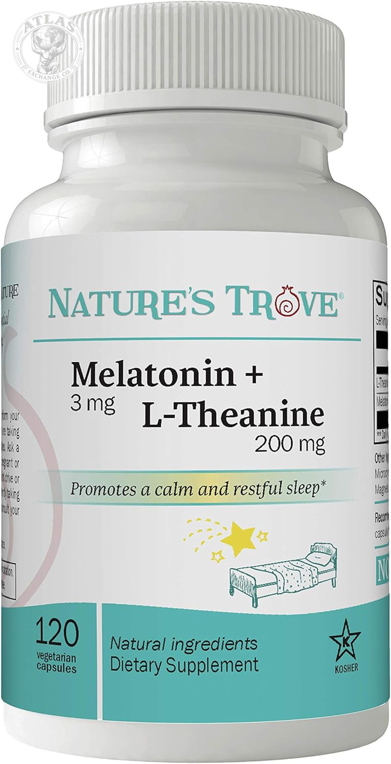 Nature’S Trove Melatonin 3Mg + L Theanine 200Mg – Calm and Relaxation – 120 Kosh