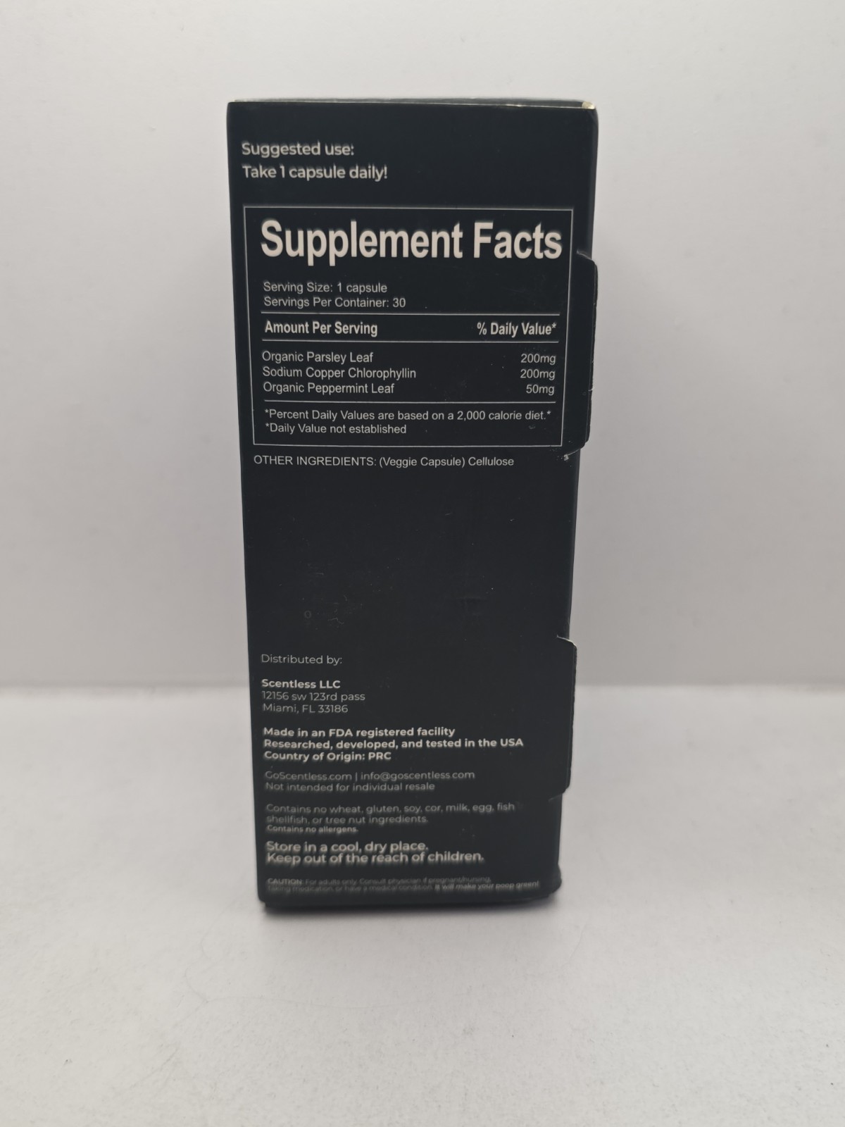 Scentless Internal Deodorant – Peppermint, Parsley & Chlorophyll Capsules