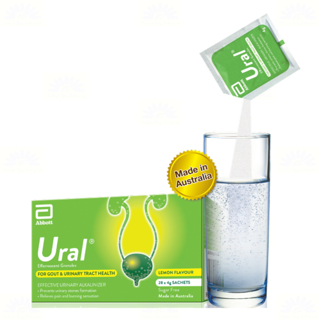 2x Abbott Ural Effervescent Granules Urine Alkalinizer 4g x 28 sachets