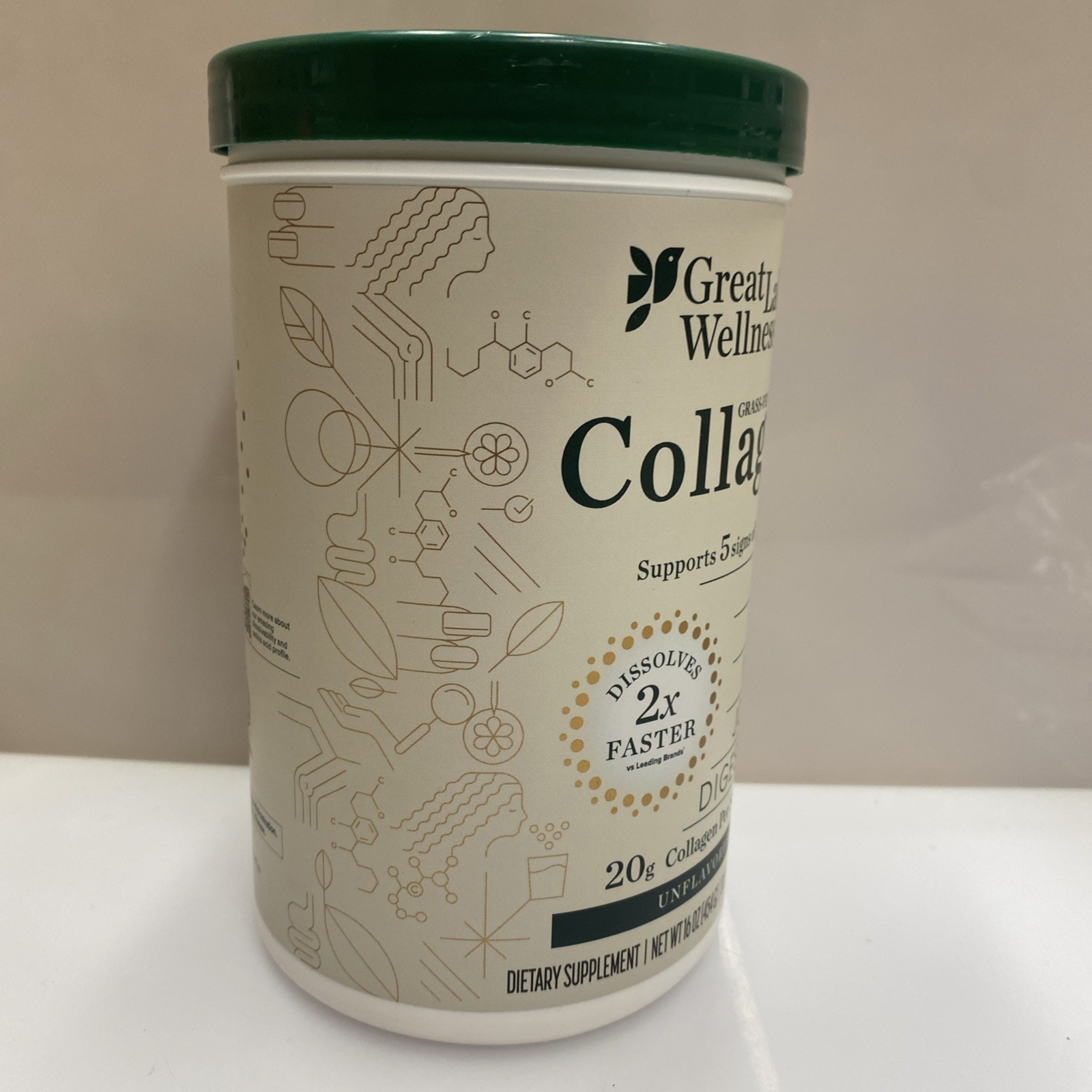 Great Lakes Wellness Collagen Peptides Powder for Skin, Hair, Nails 16 Oz -New