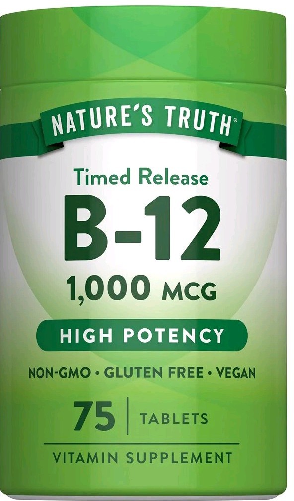 Nature’s Truth Timed Release Vitamin B-12 1,000mcg Tablets Non-GMO 75