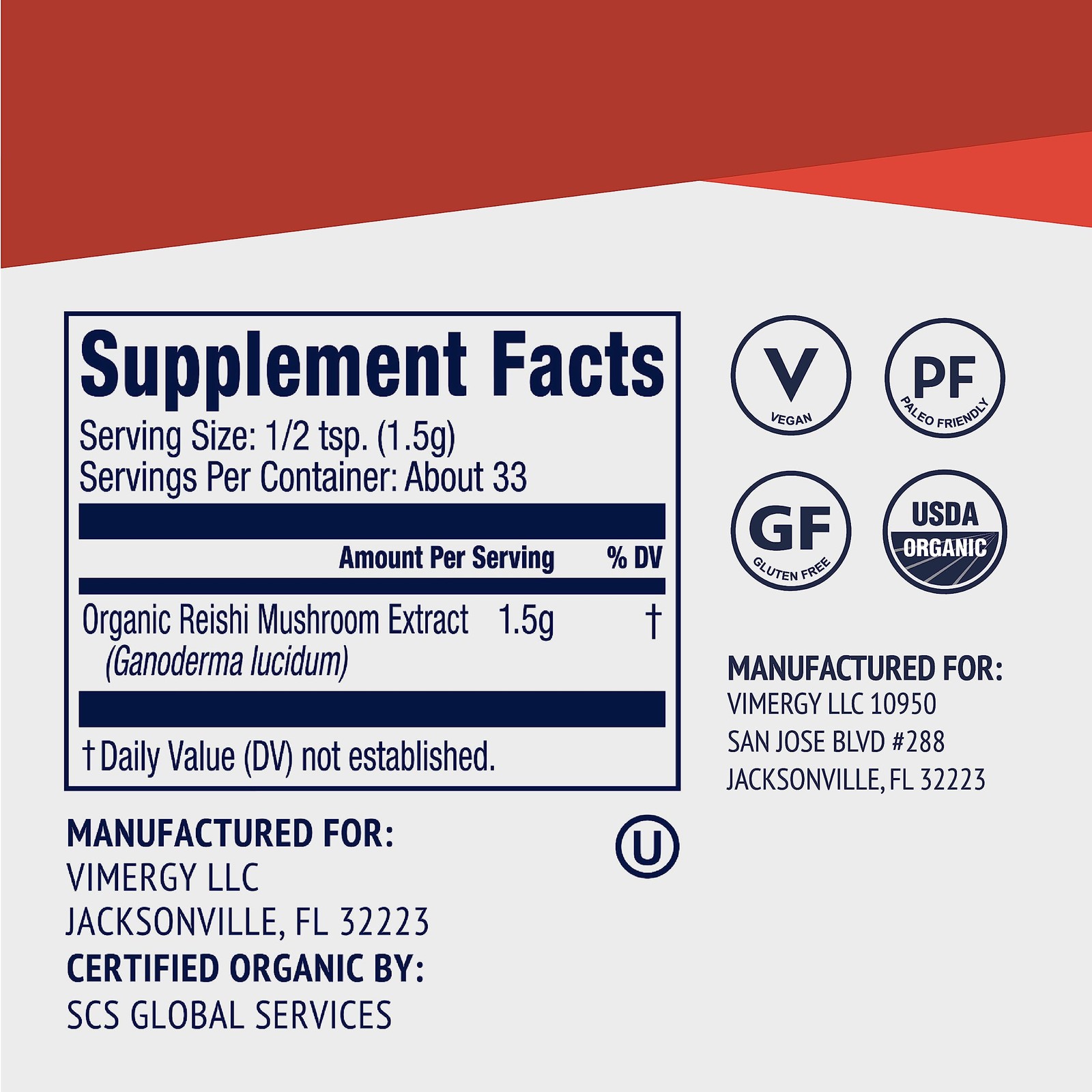 Vimergy Reishi Powder – Superfood Cellular Support* – Benefits Immune Health*…