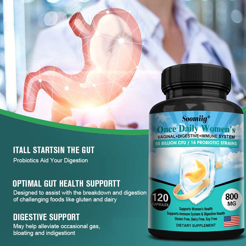 50 Billion Probiotics CFU Potency Gut Health Women 120 Capsules
