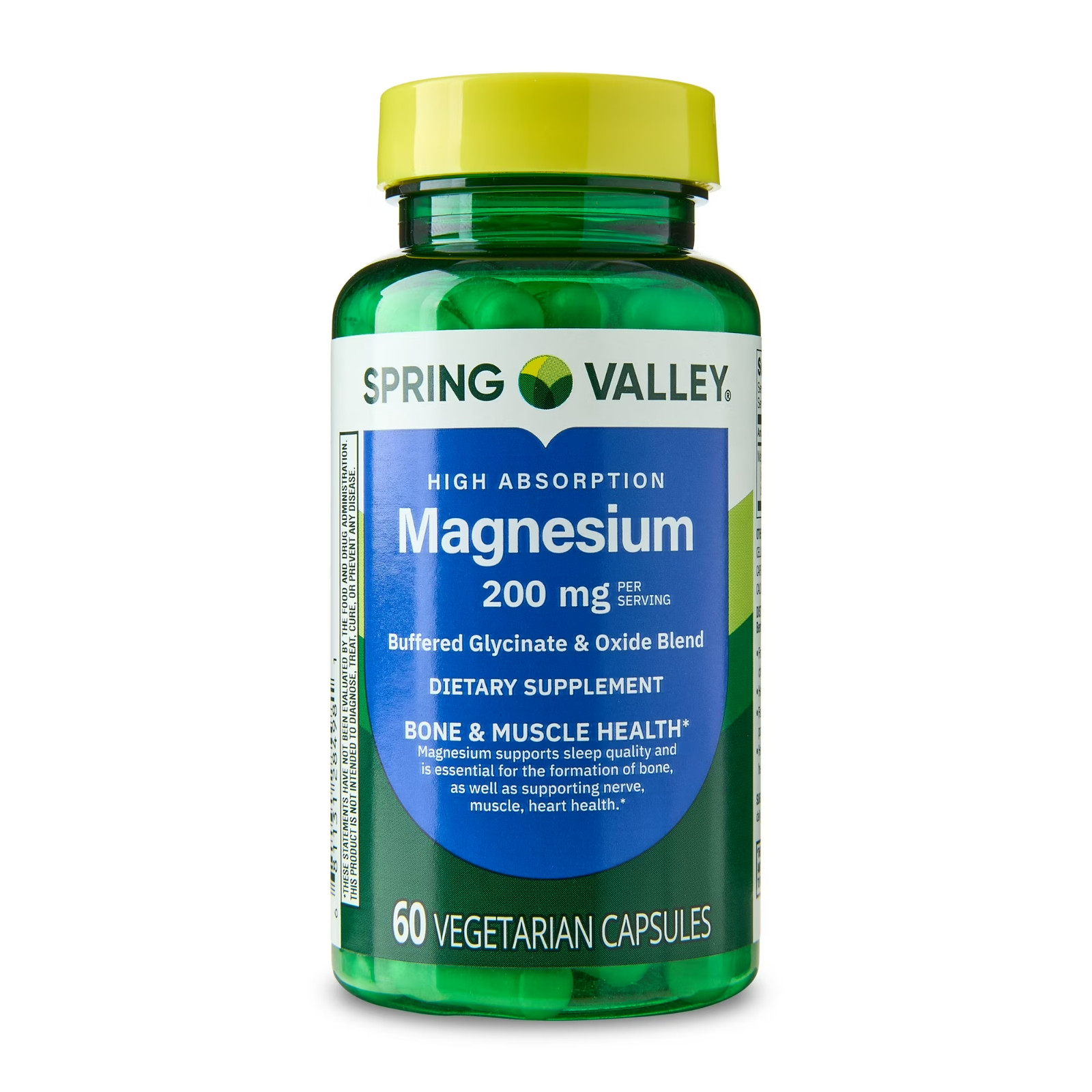 Spring Valley Magnesium 200 mg 60 Capsules Sleep & Bone Support