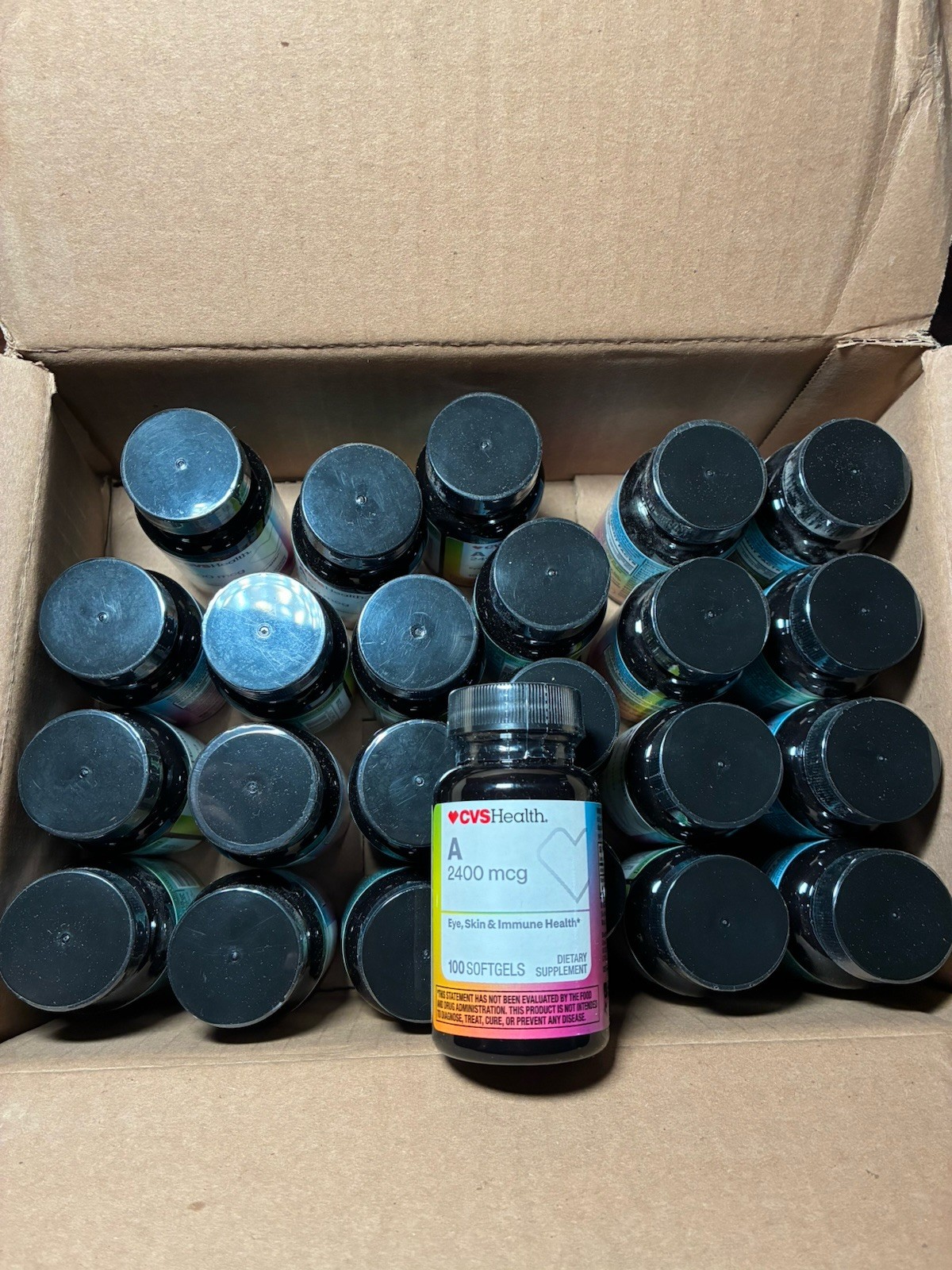 Lot of 24 CVS Vitamin A Supplement, 2400 Mcg, 100 Count ea , Softgels, Exp 11/27