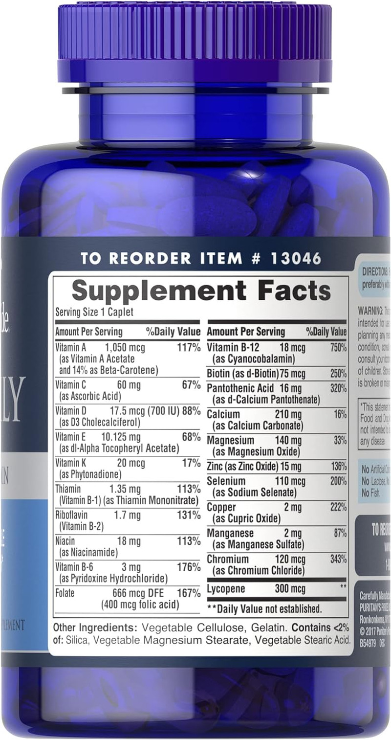 Puritans Pride One Daily Mens Multivitamin, Heart, Reproductive Health 100 count