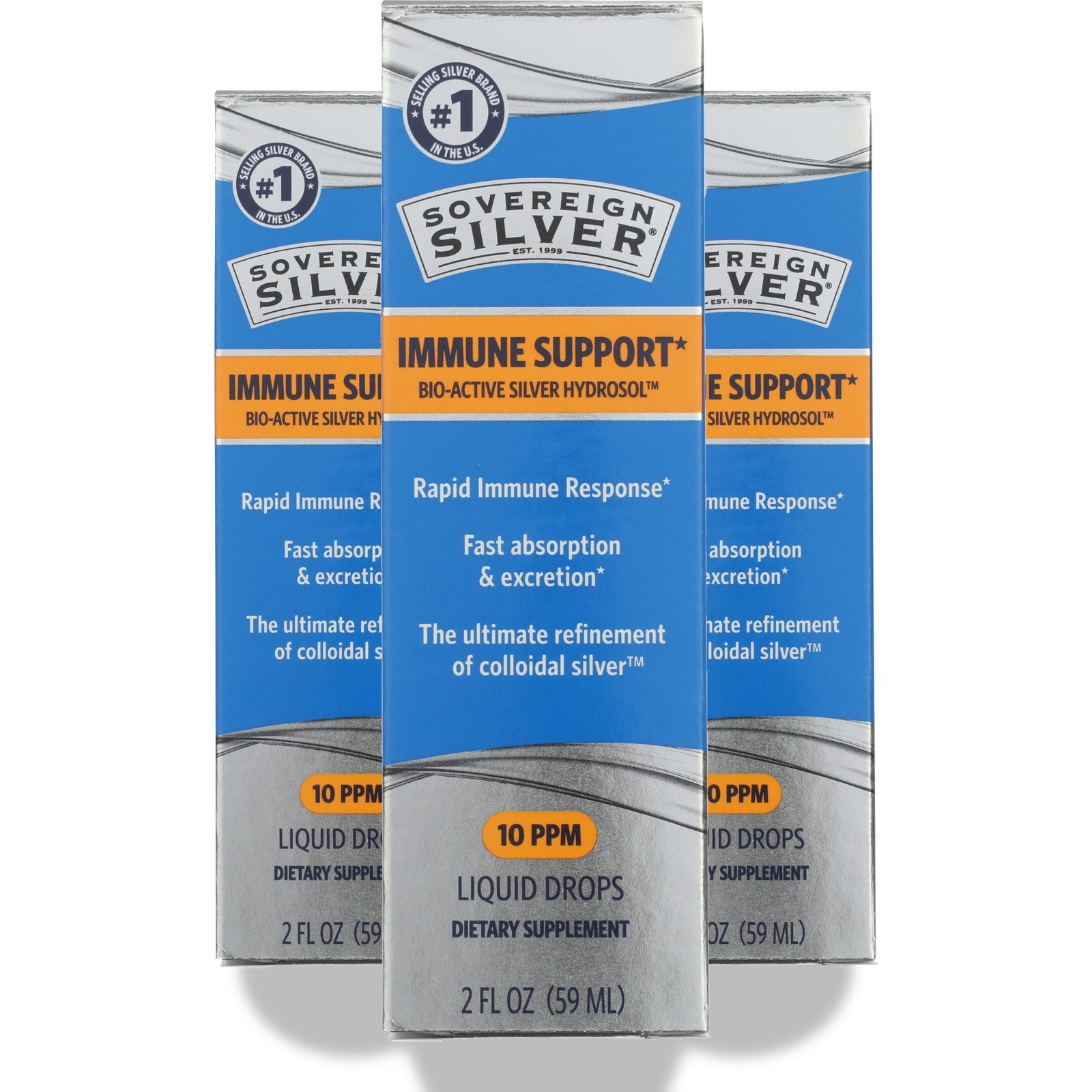 Sovereign Silver Bio-Active Hydrosol Dietary Supplement 2 Fl Oz Fl. 3 Pack