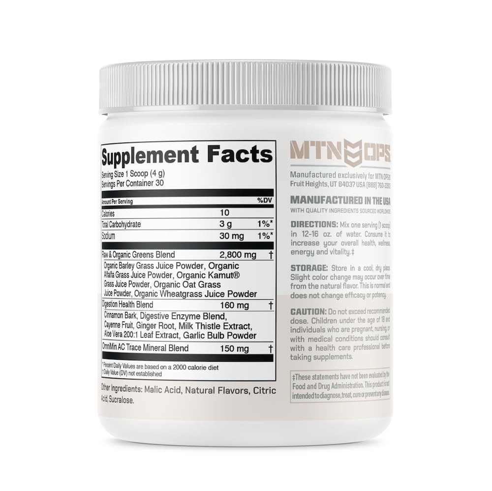 MTN OPS Eva Shockey Signature Series Super Greens Organic Super Foods Powder,…