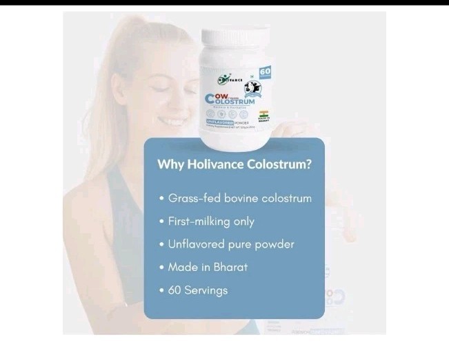 HOLIVANCE Cow Colostrum Powder Unflavored | Natural Bovine Colostrum 4.23oz