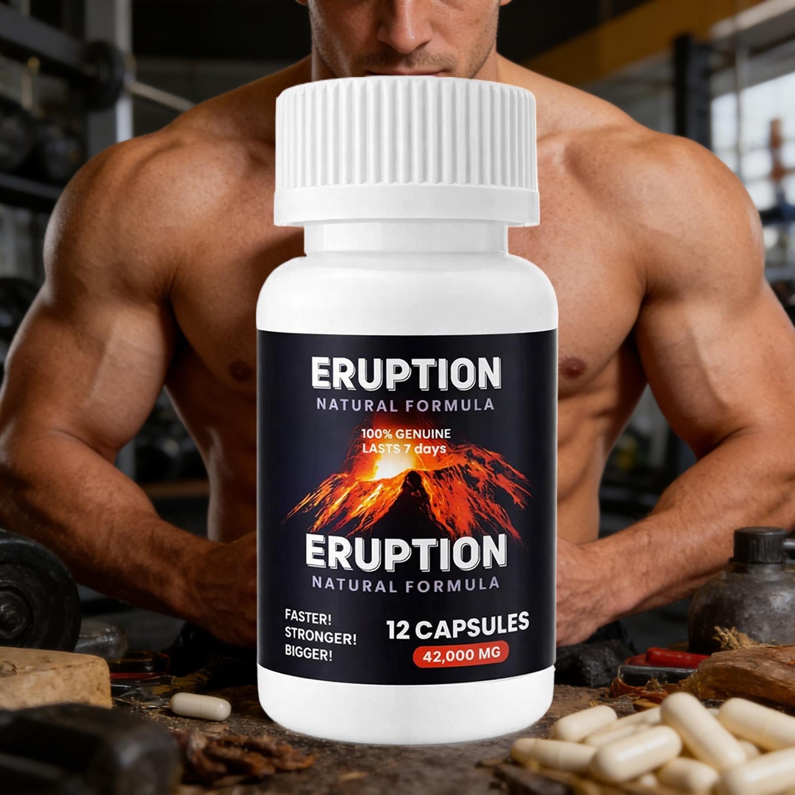 2x ERUPTION – Male Performance Support – Boost Stamina, Size, Stamina & Vitality