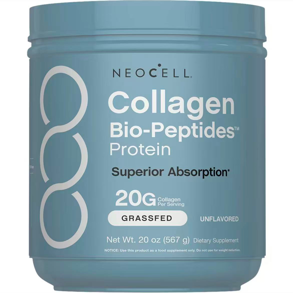 NeoCell Collagen Bio-Peptides Powder 20oz – Grassfed Protein Supplement – Advan