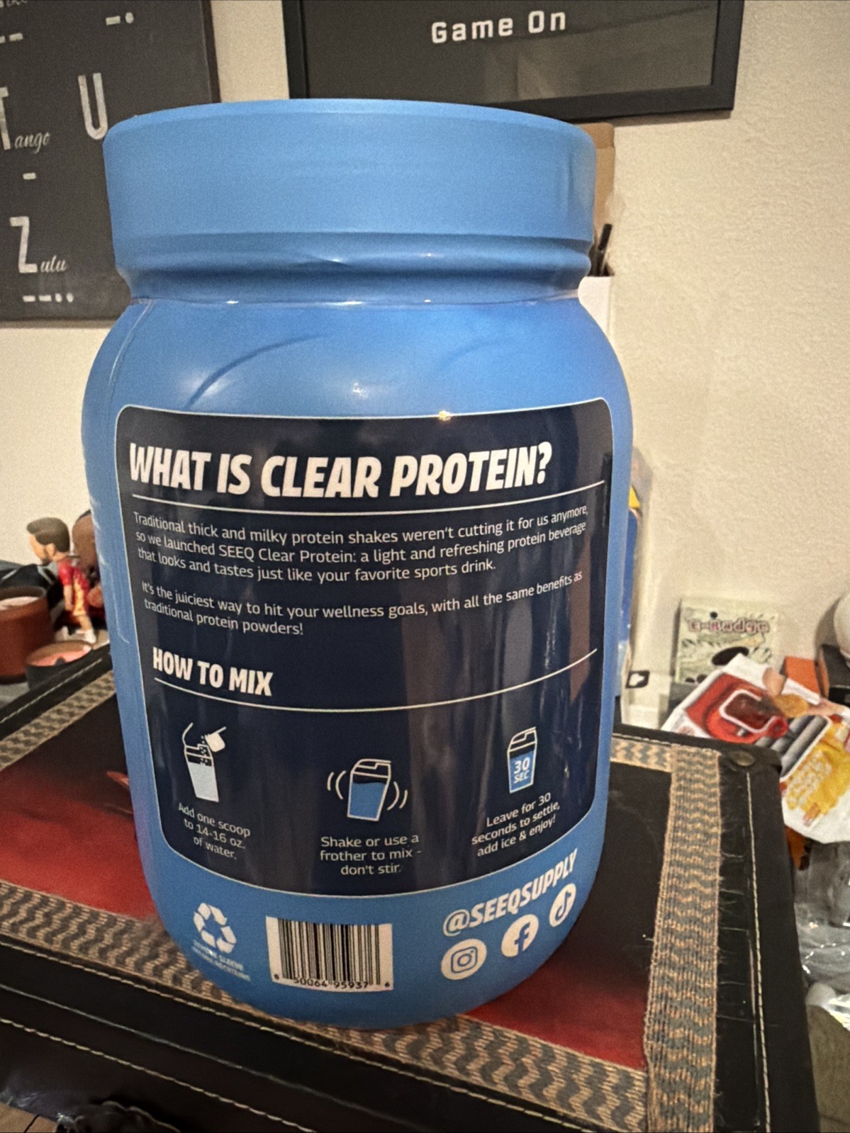 SEEQ Clear Protein Powder – Blue Razz Freeze – 22 Servings – 22g Clear Whey P…
