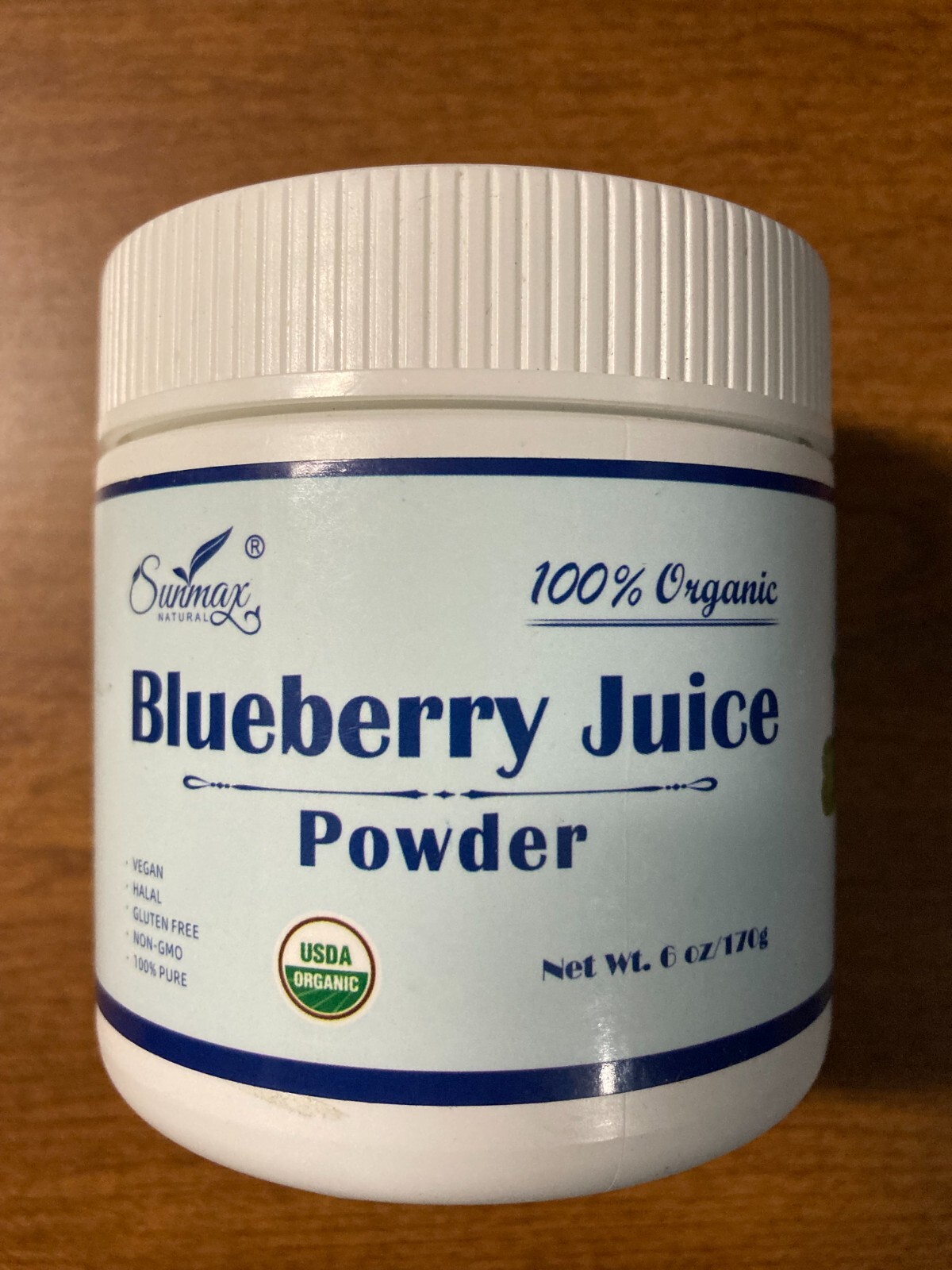 Sunmax Organic Natural Blueberry Extract Juice Powder Superfood 6oz Drink Mix