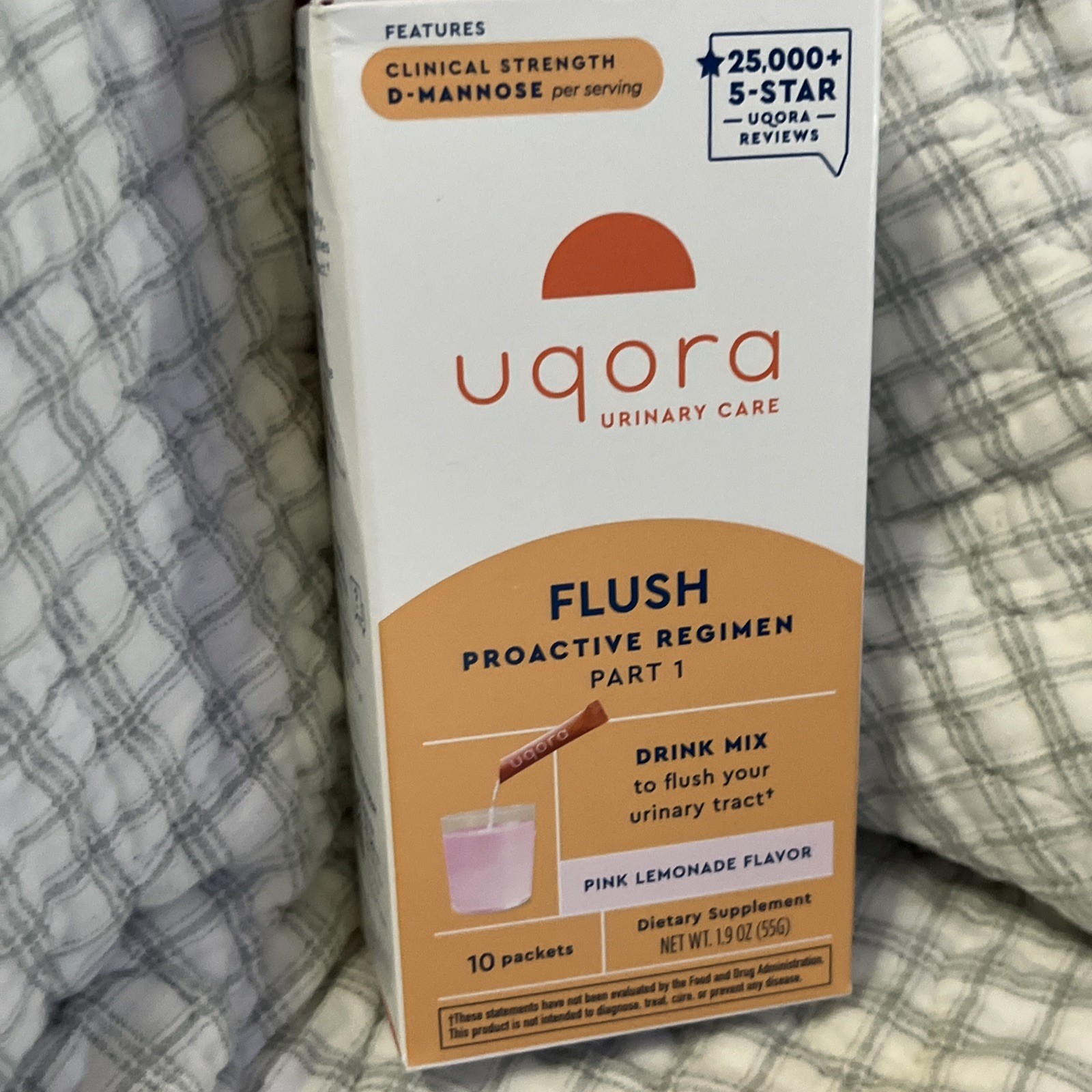 Uqora Drink Mix 1 FLUSH Supplement 10 Packets Pink Lemonade Exp 12/26 women