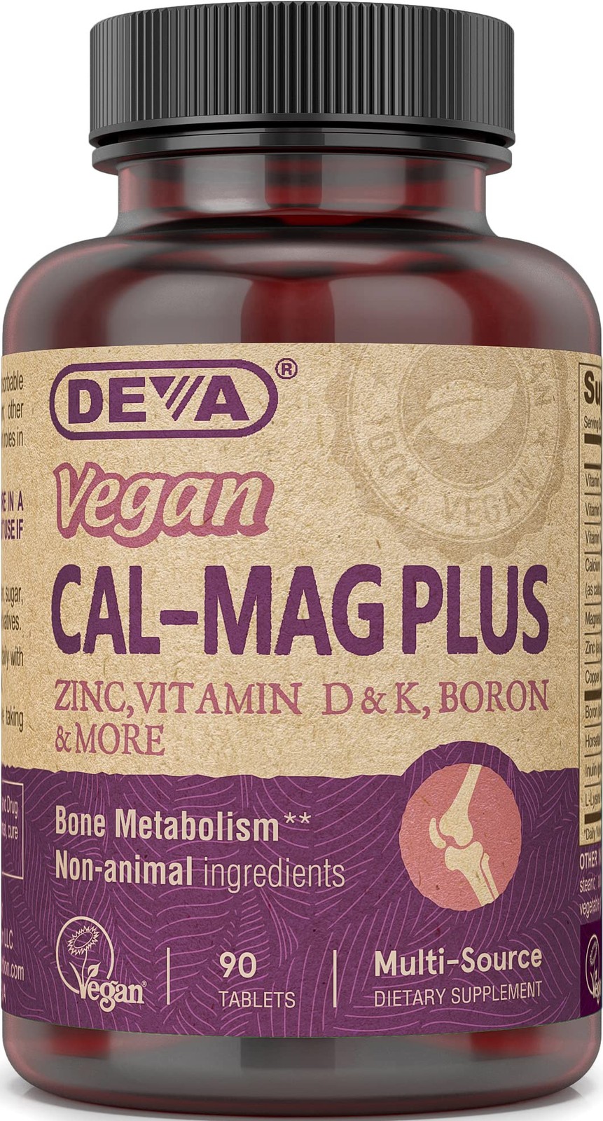 Vegan Cal MAG Plus Supplement with Calcium, Magnesium, Zinc, Boron, Vitamin C…