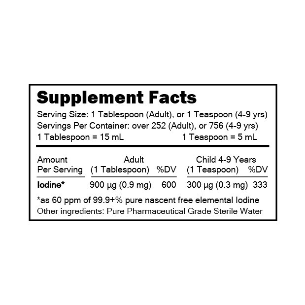MediDINE™ Thyroid Booster True Nascent Free-Elemental I2 Iodine Nutrient: 1 Gal