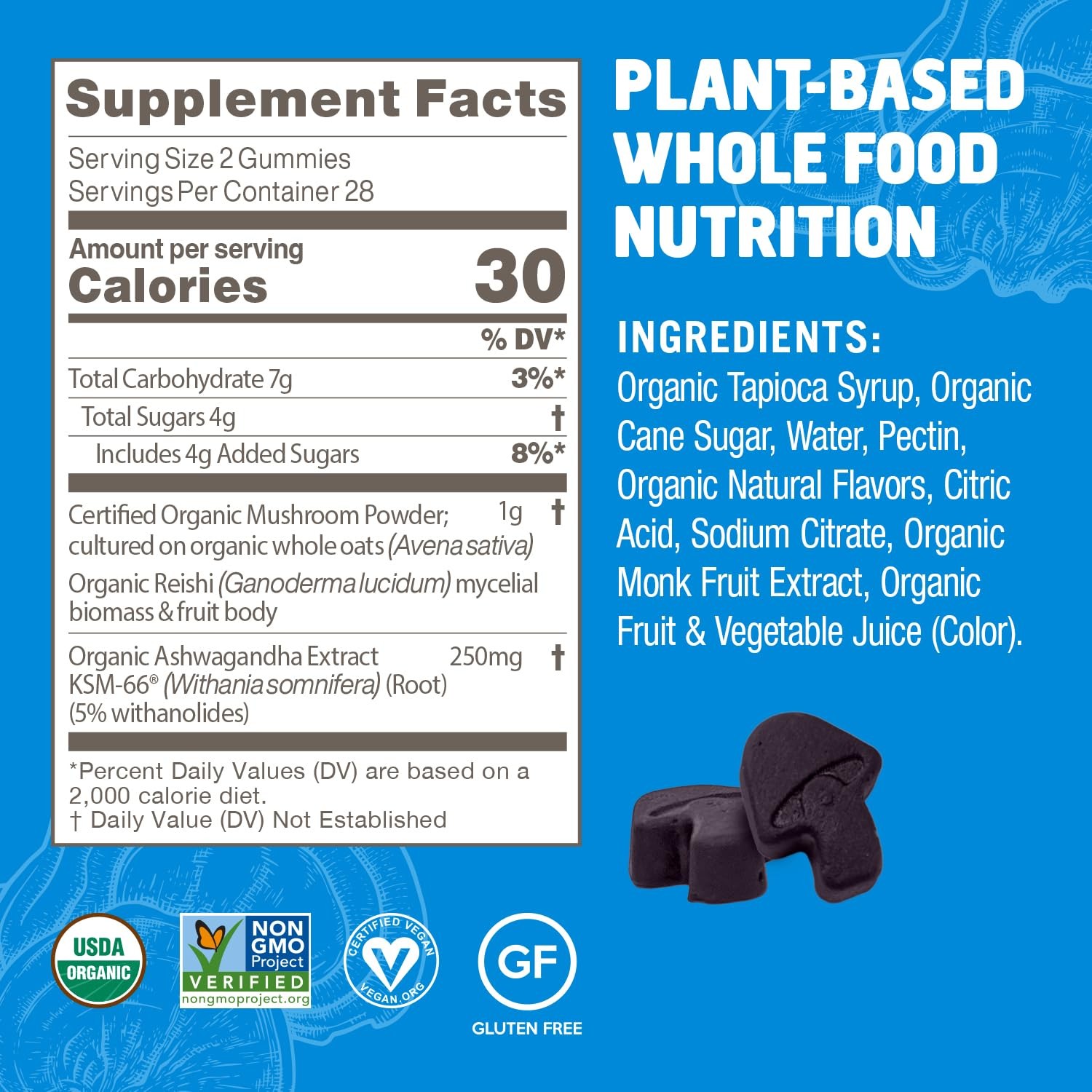 Mushroom Superfood Adaptogenic Blend 56 Count Stress Relief Organic Supplement