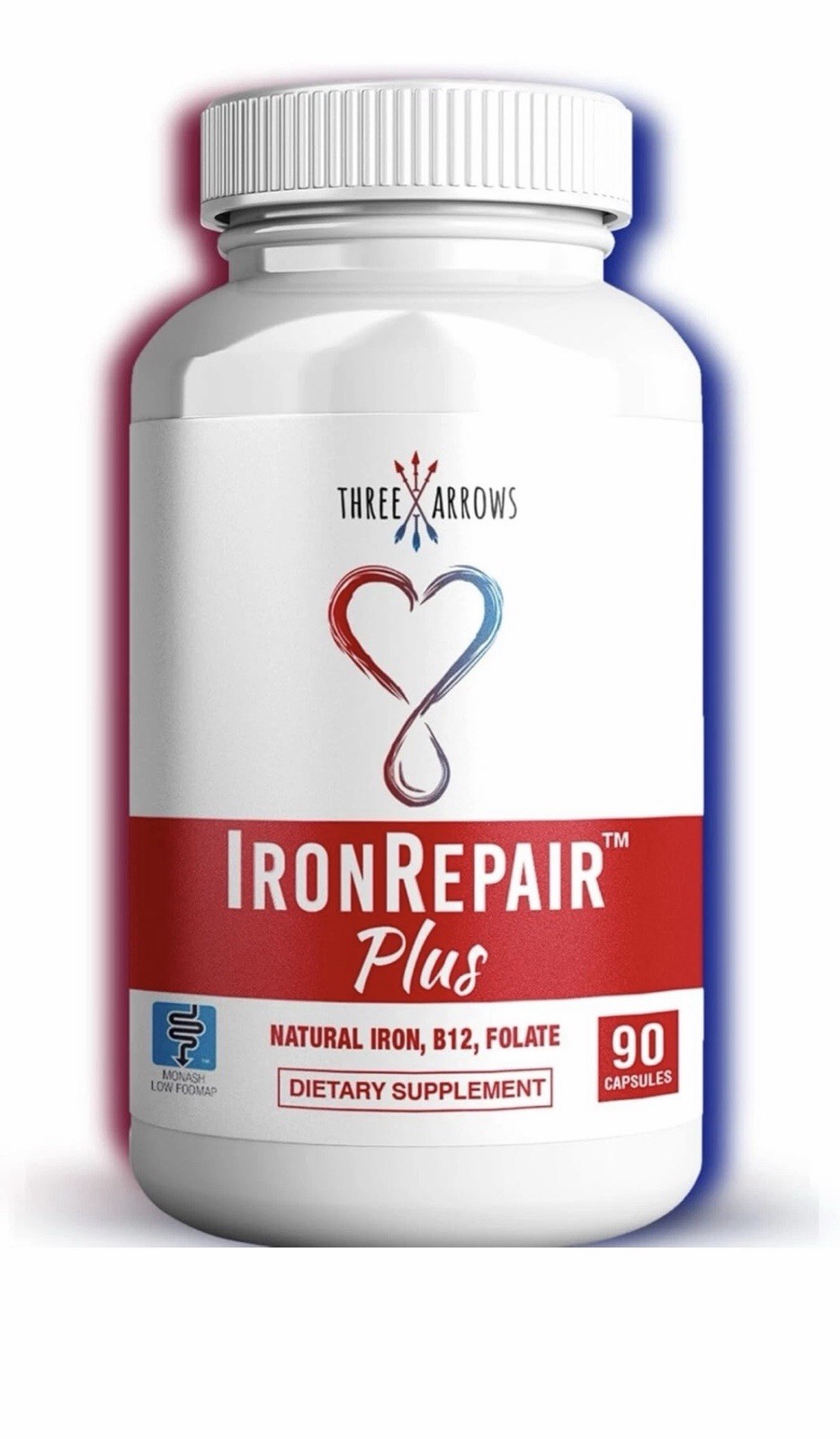 Three Arrows Iron Repair Plus Natural Iron Supplement 90 Gelatin Capsules