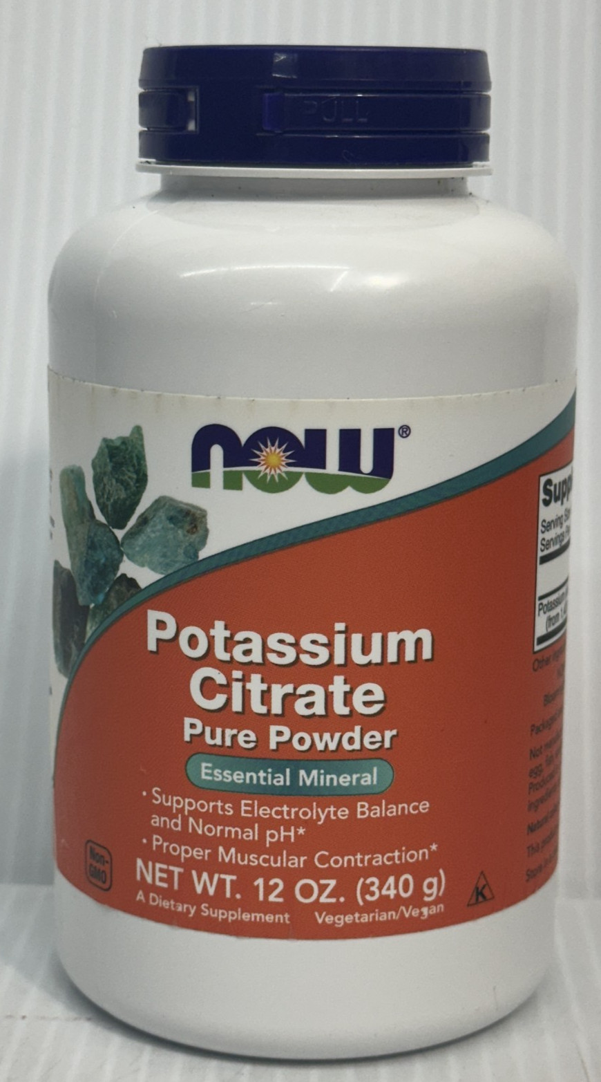Now Foods Potassium Citrate Pure Powder 12 oz 340 g GMP Quality Assured , Vegan