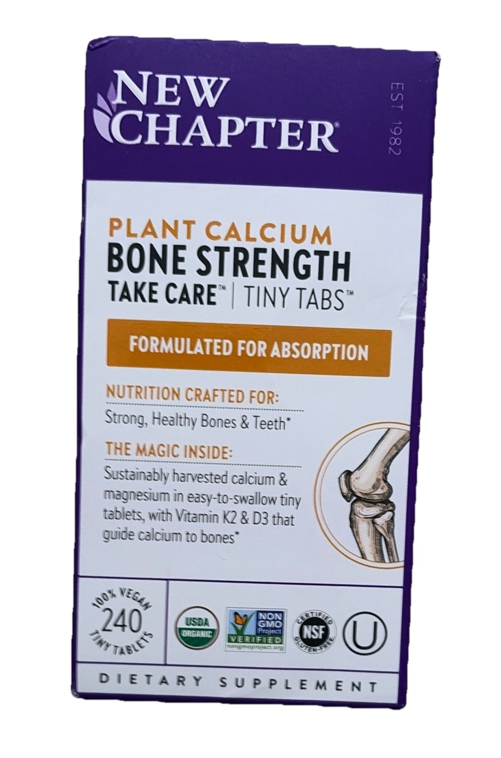 New Chapter Plant Calcium Bone Strength Supplement – 240 Tablets *03/2027*