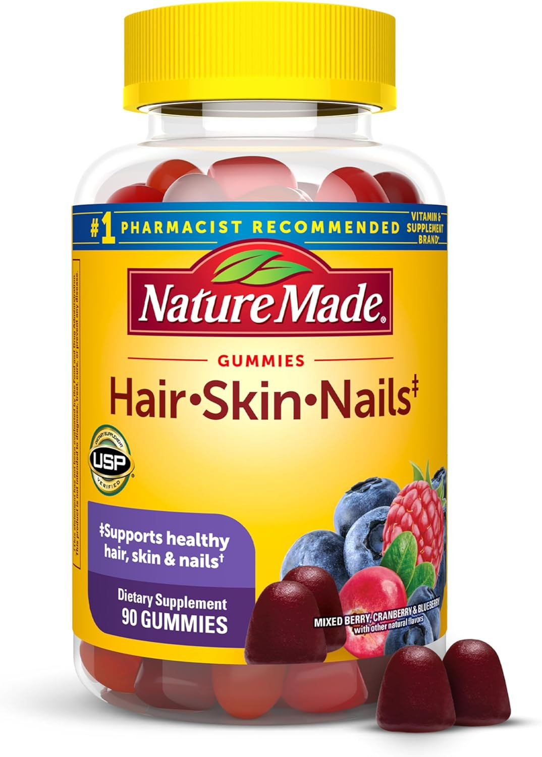 Nature Made Hair Skin and Nails Biotin 2500mcg Health Support 90 Gummies NEW