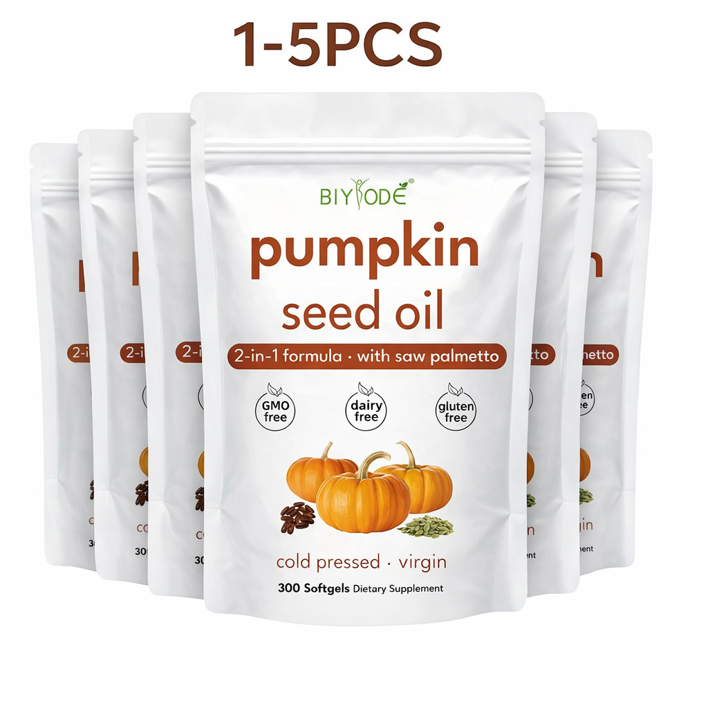 1-5X Pumpkin Seed Oil containing Saw Palmetto 300 Softgels – 3000 mg Herbal