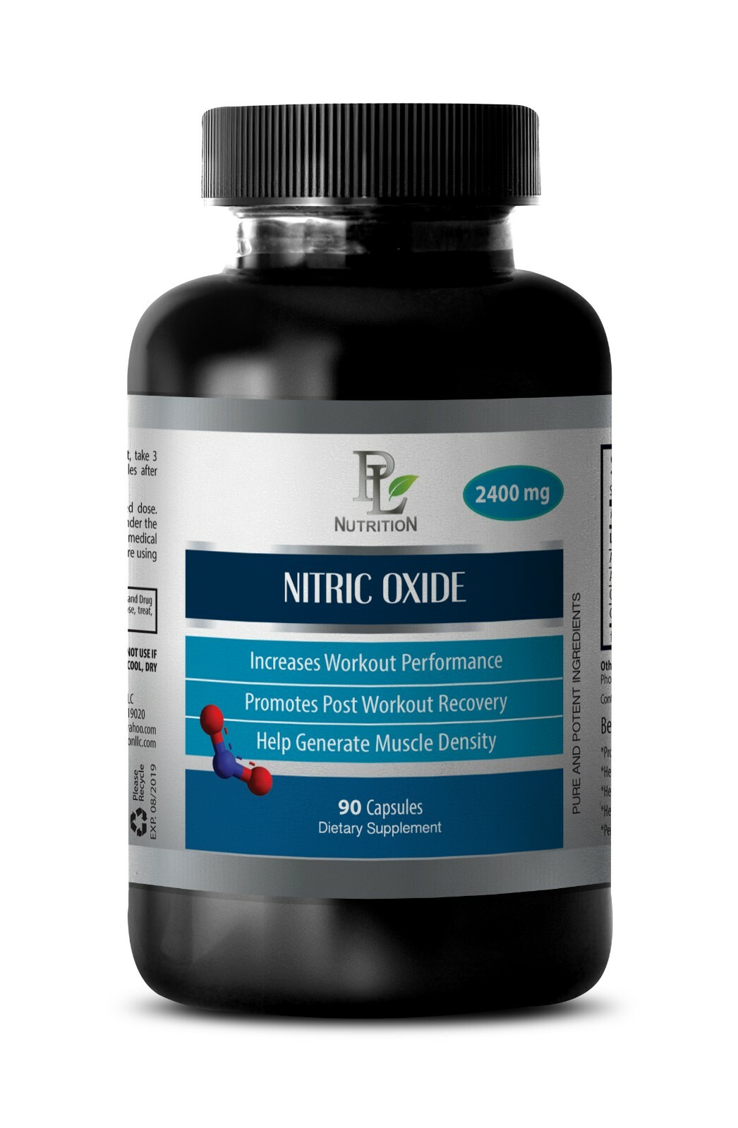 Workout Muscle Pump Nitric Oxide Booster 2400mg L-Arginine 1 Bottle 60 Capsules