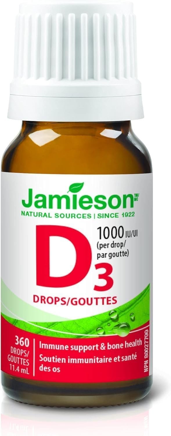 Jamieson Vitamin D 1,000 IU Higher Potency Droplets (11.4 mL) 360 Drops