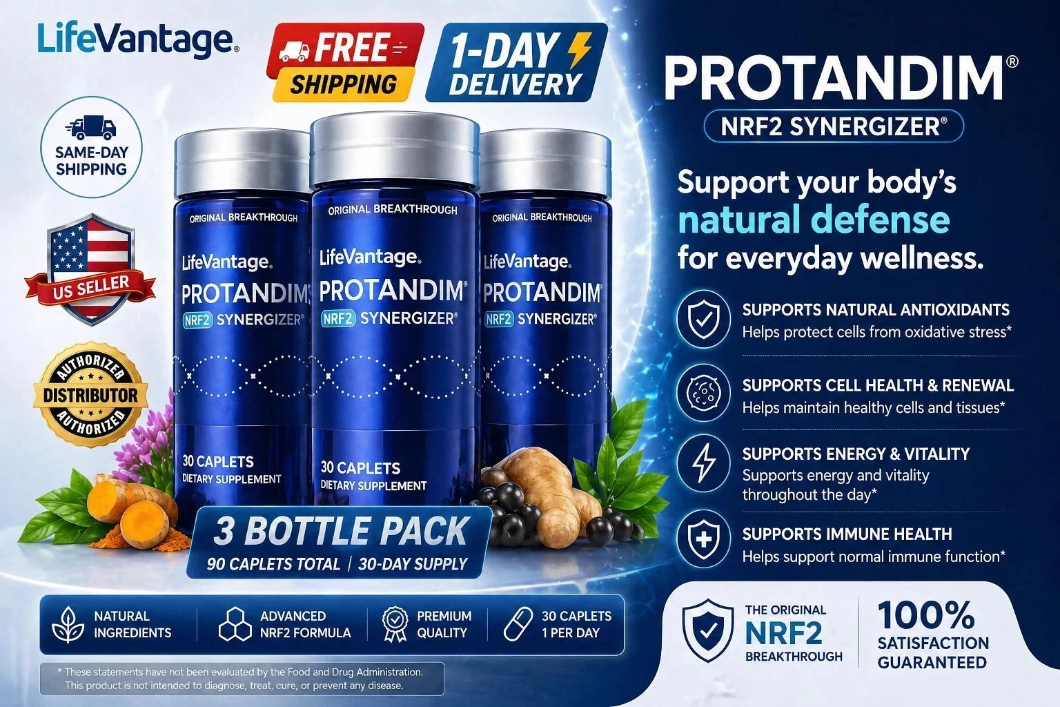 Protandim Nrf2 Synergizer 90 Caps 3 Bottles Nrf2 Activator, Healthy Aging Sup…