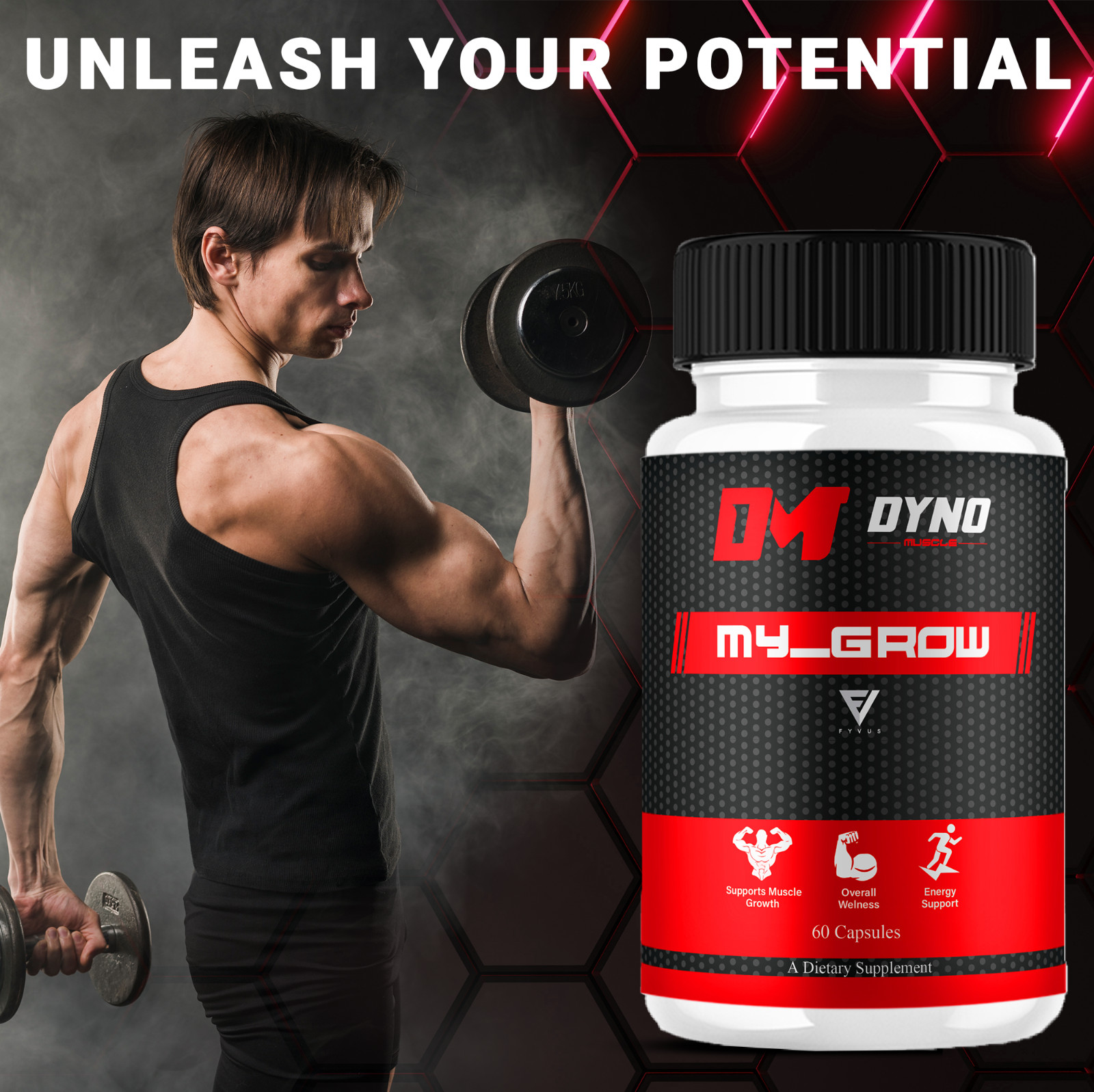 (2 Pack) Dyno My-Grow Muscle Support Dyno My-Grow Supplement (120 Capsules)