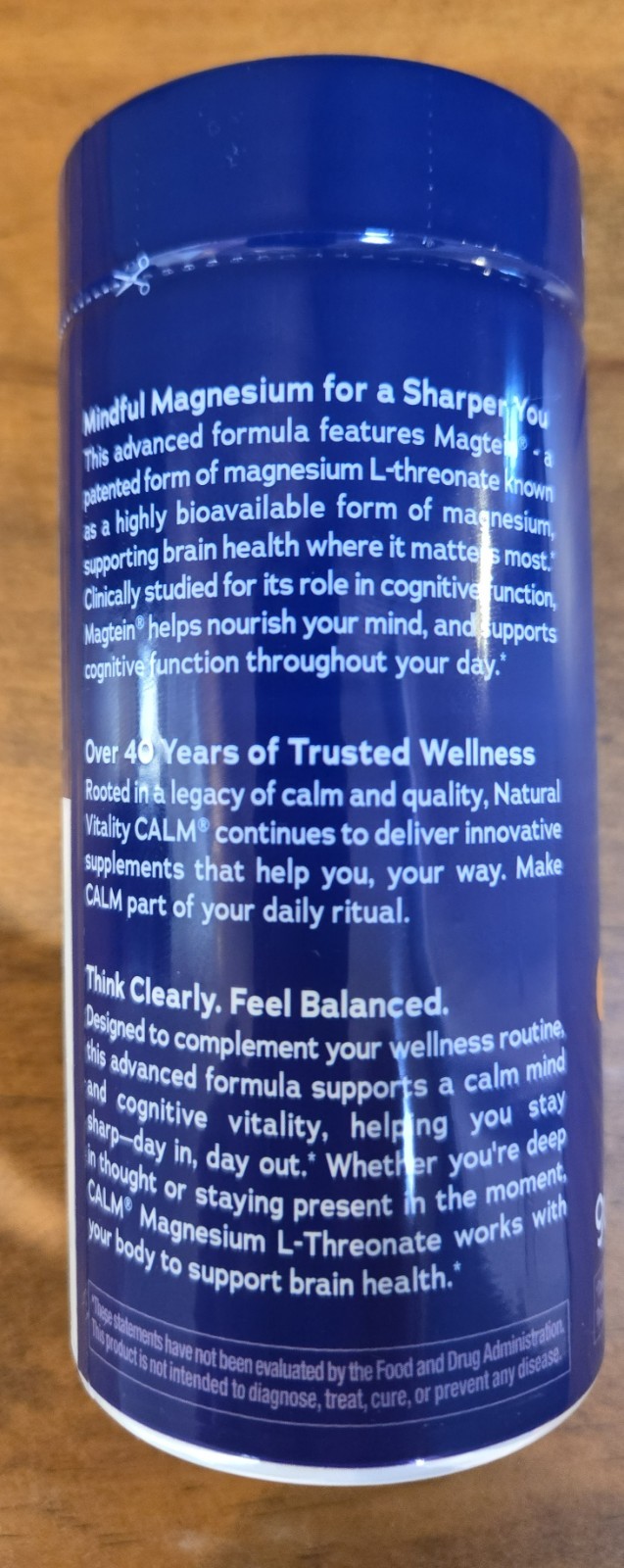 2PK Natural Vitality CALM Magnesium & L-Threonate Supplement/Brain Health180 CAP
