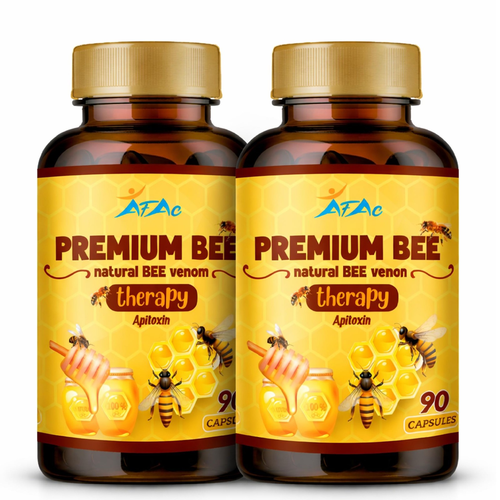 VITAMISAN Premium Natural Bee Venom with glucosamine 90 Count (Pack of 2)